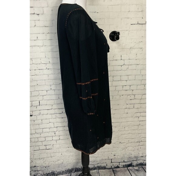 Madewell Women Black Sheath Dress Sz XXS Sweetheart Neck Ballon Sleeves Long E1 - Picture 7 of 12